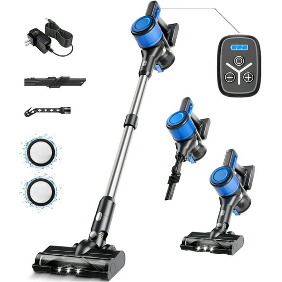 Max 65KPA 8-in-1 Cordless Vacuum, Large Capacity Battery, Quiet Operation, LED Display & Extendable Pole, Wall Mount Included for Home & Pet Hair