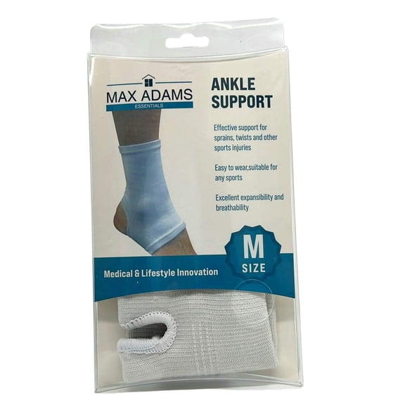 Max Adams Essentials White Stretchable Ankle Support: 1 Pack