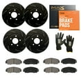 thumbnail image 1 of Max Advanced Brakes - Brake Kit for 1997 1998 1999 2000 2001 Cadillac Catera w/ Solid Rear Rotor Front and Rear Replacement Drilled Slotted Black Coated Disc Brake Rotors and Ceramic Brake Pads, 1 of 9