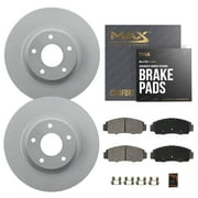 MAX Advanced Brakes - Rear Brake Kit For 2002-2023 Nissan Altima (11.50" Dia Rear Rotor, FWD) | Carbon Ceramic Brake and Rotor Kit | Daily Driving Geomet Coated Brake Rotors