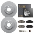 thumbnail image 1 of Max Advanced Brakes - Brake Kit for 2004-2017 Mitsubishi Lancer 2007-2012 Caliber w/10.87"Front Rotor Front Replacement Geomet Coated Disc Brake Rotors and Ceramic Brake Pads, 1 of 9