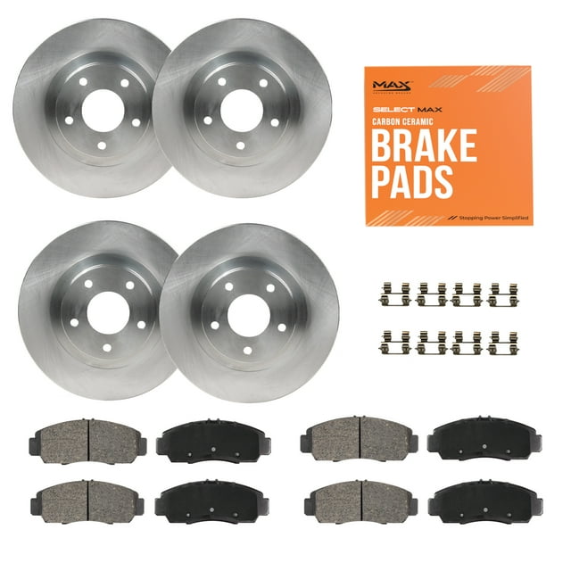 Max Advanced Brakes - Brake Kit for 2005 2006 Toyota Camry 3.0L 3.3L North America Built Avalon Solara Front and Rear Replacement Disc Brake Rotors and Ceramic Brake Pads