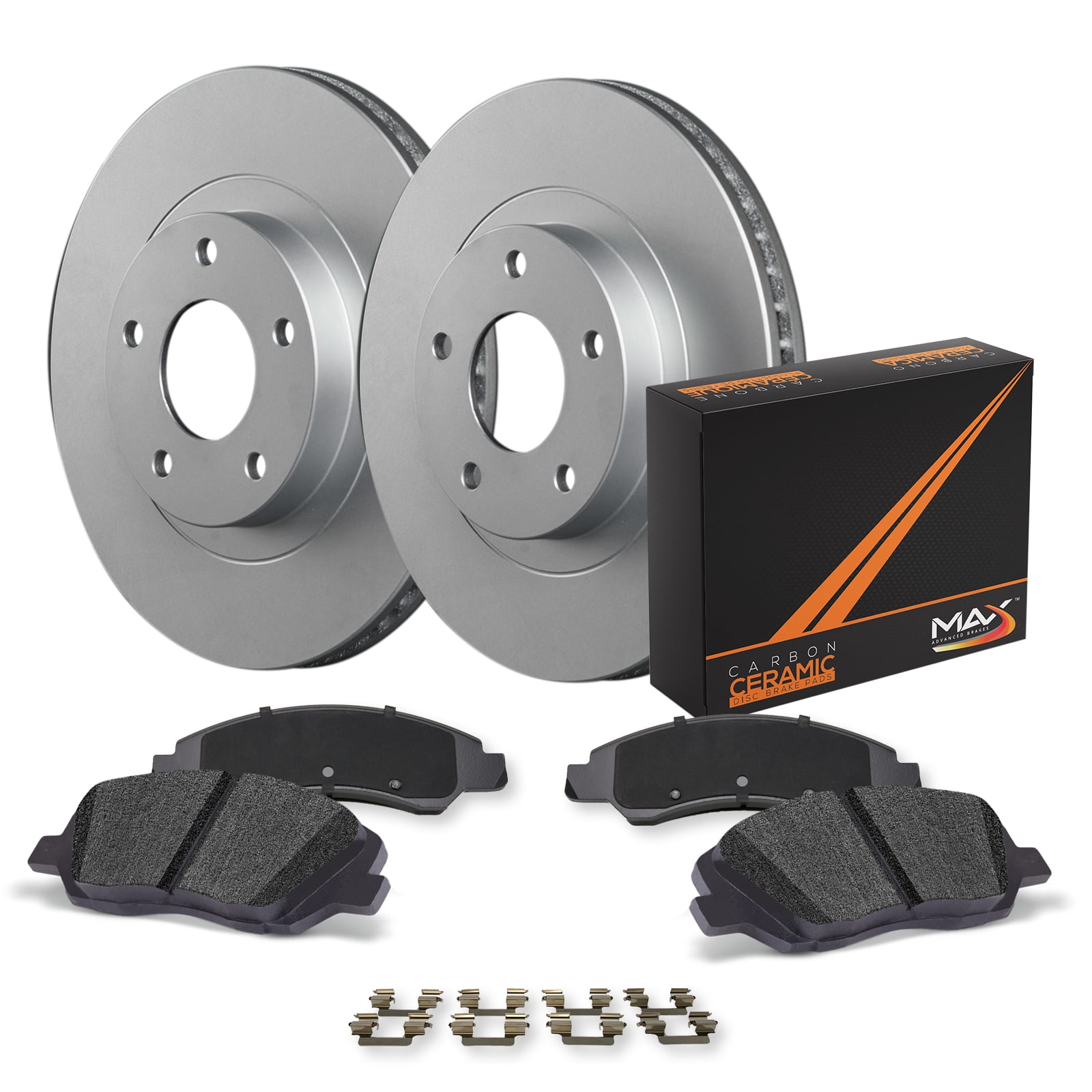 Drilled & Slotted Brake Rotors & Ceramic Pads Kit - Front & Rear Set For Dodge Ram 1500, Durango, Chrysler Aspen (5-Lug Models)