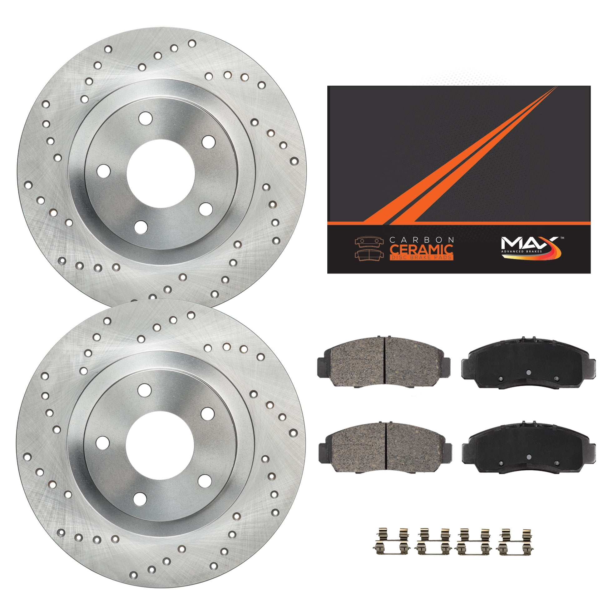 Detroit Axle - Brake Rotors For Dodge Grand Caravan Journey Chrysler Town Country Ram C V Vw Routan Replacement 12 99 Front 12 91 Rear Drilled Slotted Disc