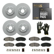 MAX Advanced Brakes - Brake Kit For 2010-2012 Hyundai Santa Fe, 2011-2013 Kia Sorento | Carbon Ceramic Brake and Rotor Kit Front and Rear | Daily Driving Geomet Coated Brake Rotors