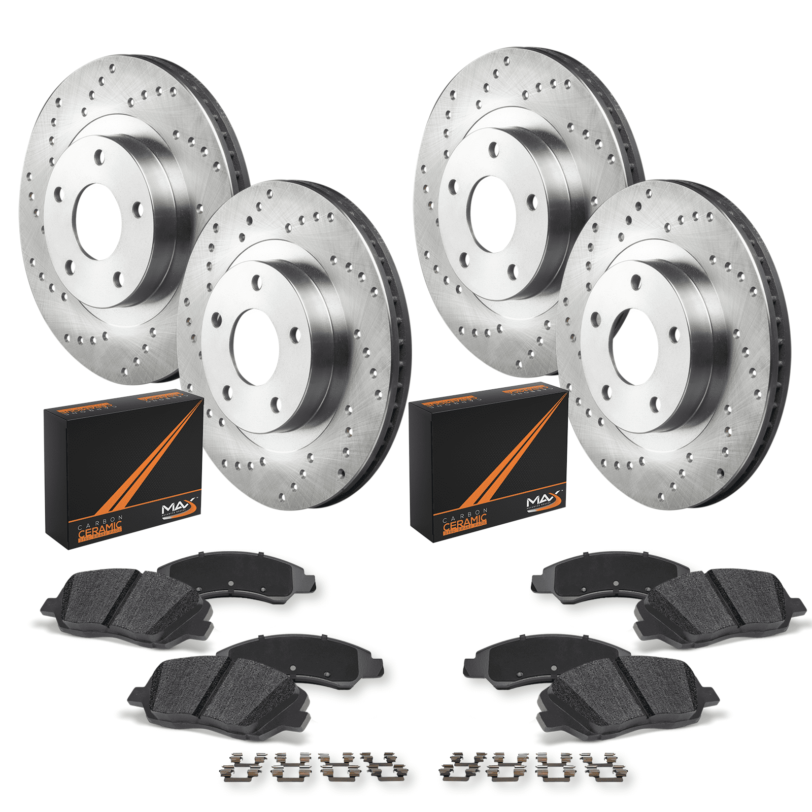 Max Advanced Brakes Brake Kit for 2012 2013 VW Passat 2014 2015 VW Passat To Jun 30 2014 Front and Rear Replacement Cross Drilled Disc Brake Rotors