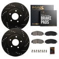 thumbnail image 1 of Max Advanced Brakes - Brake Kit for 2016 2017 2018 Audi Q3/Q3 Quattro Rear Replacement Drilled Slotted Black Coated Disc Brake Rotors and Ceramic Brake Pads, 1 of 10