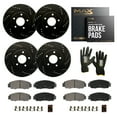 thumbnail image 1 of Max Advanced Brakes - Brake Kit for 2017 2018 2019 2020 Honda Civic Si Front and Rear Replacement Drilled Slotted Black Coated Disc Brake Rotors and Ceramic Brake Pads, 1 of 10