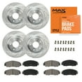 thumbnail image 1 of Max Advanced Brakes - Brake Kit for 2018 2019 Kia Rio w/10.08" Diameter Front Rotor Front and Rear Replacement Cross Drilled Disc Brake Rotors and Ceramic Brake Pads, 1 of 9