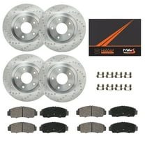 Max Advanced Brakes - Brake Kit for 2018-2021 Chevy Equinox GMC Terrain 11.81" 2016-2021 Chevy Malibu EPB Front and Rear Replacement Cross Drilled Disc Brake Rotors and Ceramic Brake Pads