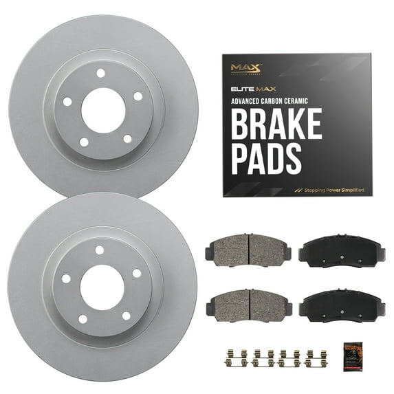 Max Advanced Brakes - Brake Kit for 2020 2021 2022 2023 Buick Encore GX 2021 2022 2023 Chevrolet Trailblazer Front Replacement Geomet Coated Disc Brake Rotors and Ceramic Brake Pads