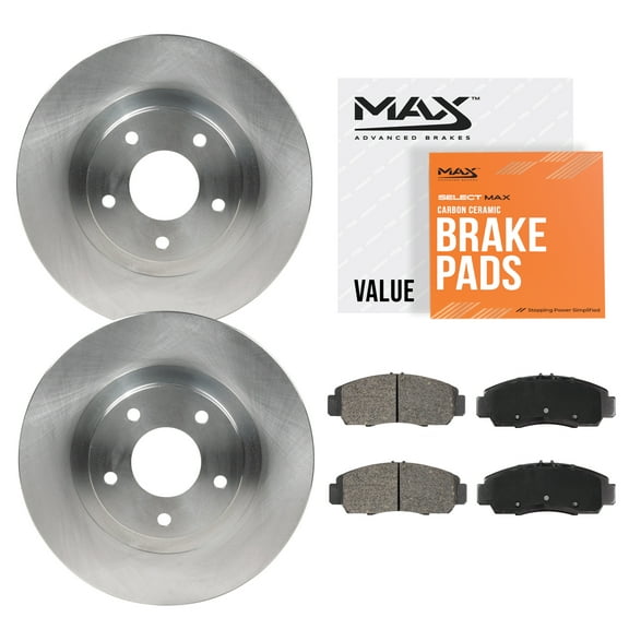 Max Advanced Brakes - Brake Kit for 1998 1999 2000 2001 2002 Kia Sportage Front Replacement Disc Brake Rotors and Ceramic Brake Pads