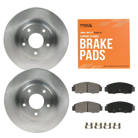 Max Advanced Brakes - Brake Kit for 1999 2000 2001 2002 2003 2004 Jeep Grand Cherokee Rear Replacement Disc Brake Rotors and Ceramic Brake Pads