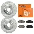 thumbnail image 1 of Max Advanced Brakes - Brake Kit for 2003 2004 2005 Kia Rio Front Replacement Cross Drilled Disc Brake Rotors and Ceramic Brake Pads, 1 of 9
