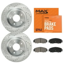 Max Advanced Brakes - Brake Kit for 2017 2018 2019 Buick Envision FWD Rear Replacement Cross Drilled Disc Brake Rotors and Ceramic Brake Pads