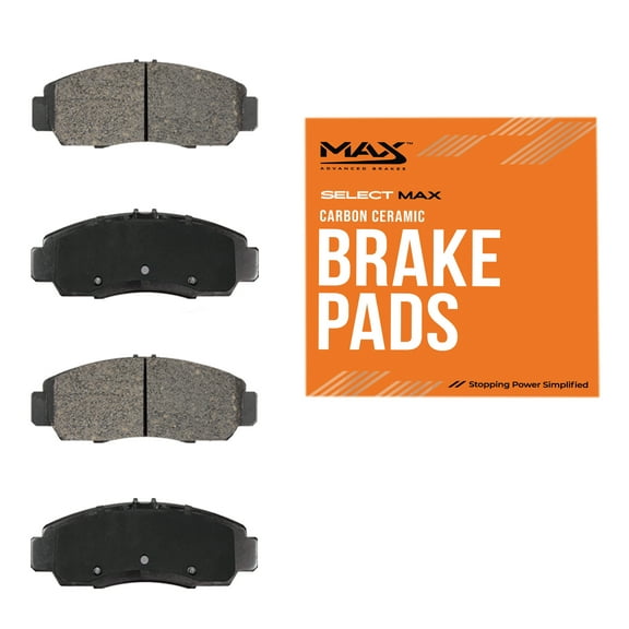 Max Advanced Brakes Front Brake Pad Compatible With 1996-2000 2001 2002 Chevy Express 2500 Express 3500 Tahoe Compatible With GMC Yukon Compatible With Ram 2500, Carbon Ceramic Pad w/ Hardware