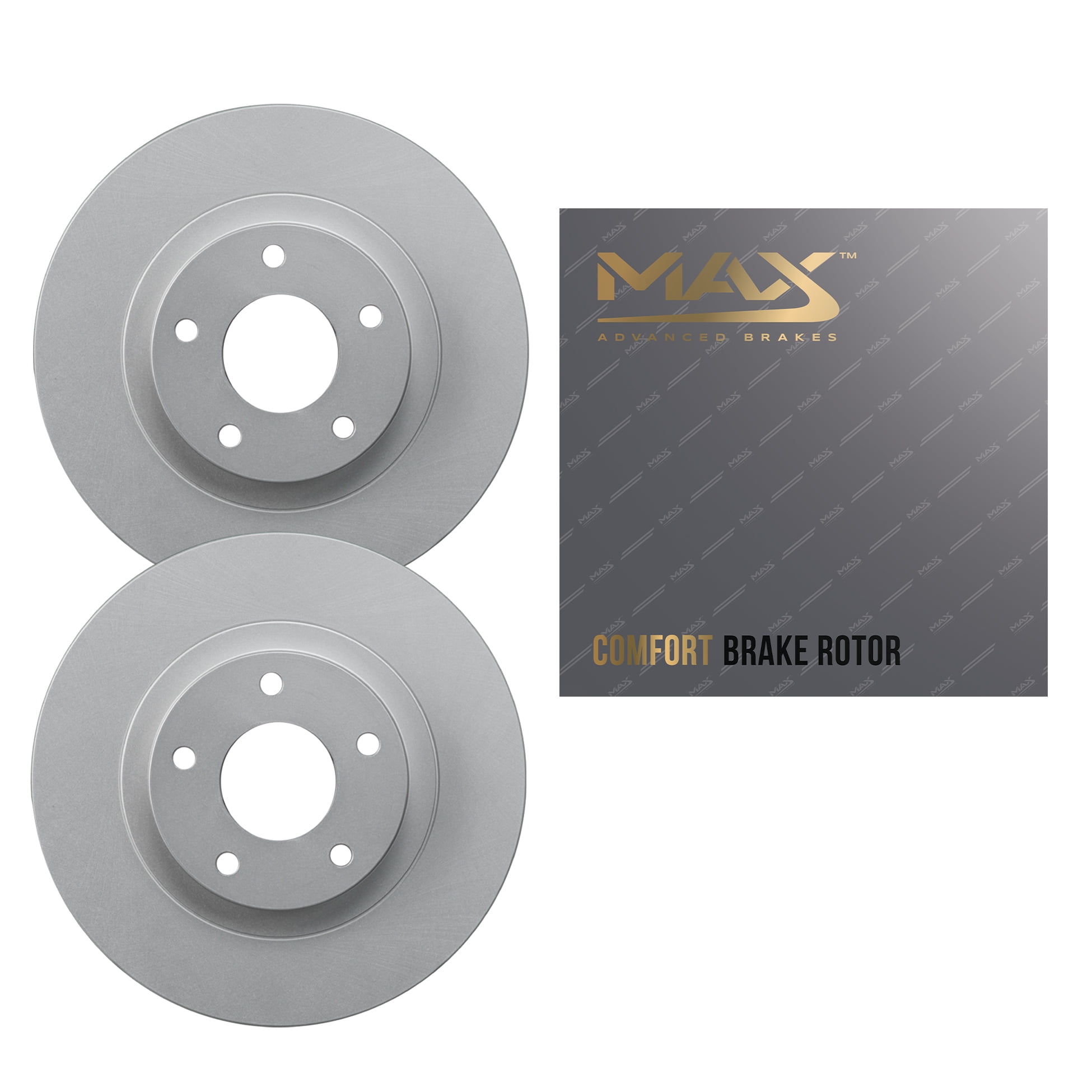 Max Advanced Brakes - Front Brake Rotor Set for 2009-2023 Toyota RAV4; 2007-2017 Camry, Geomet Coated OE-Style Front Rotors, Daily Upgrade