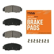 Max Advanced Brakes Rear Brake Pad Compatible With 1997-2011 Ford F150 F150 Heritage Expedition Compatible With Lincoln Navigator, Carbon Ceramic Pad w/ Hardware