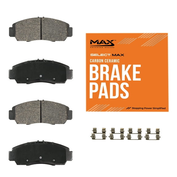 Max Advanced Brakes Rear Brake Pad Compatible With 2015 2016 2017 2018 2019 2020 Chevy Colorado Compatible With GMC Canyon, Carbon Ceramic Pad w/ Hardware