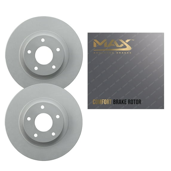 Max Advanced Brakes Rear Brake Rotors Compatible With 2004 2005 2006 2007 2008 2009 2010 2011 2012 2013 Mazda 3/3 Sport 2.3 2.5 L4 Engine Replacement Geomet Coated OE Disc Brake Rotors