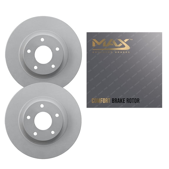 Max Advanced Brakes - Rear Brake Rotor Set for 2007-2015 Audi Q7, Geomet Coated OE-Style Rear Rotors, Daily Upgrade