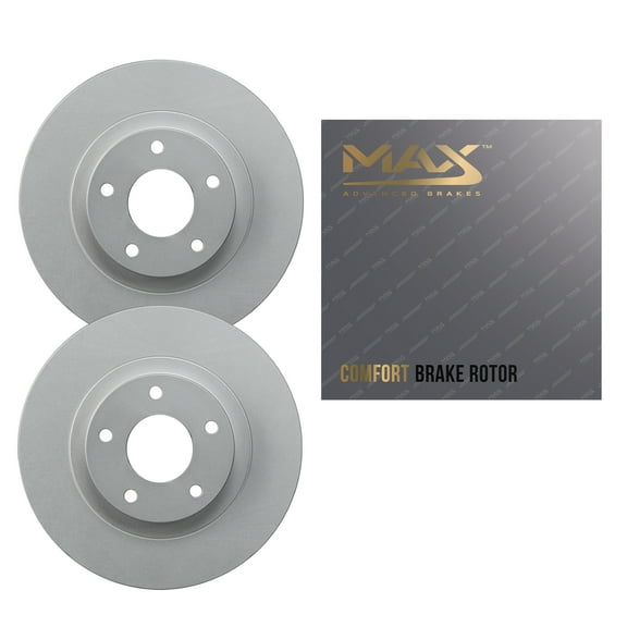 Max Advanced Brakes - Rear Brake Rotor Set for 2002-2018 Dodge Ram 1500, Geomet Coated OE-Style Rear Rotors, Daily Upgrade