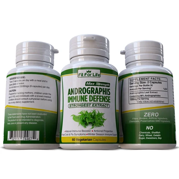 Max Andrographis 1000mg Respiratory Immune Supplement Pills Immunity 60 Capsules