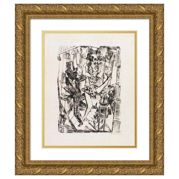 Max Beckmann 15x18 Gold Ornate Wood Frame and Double Matted Museum Art Print Titled - Tauentzienpalast (1920)