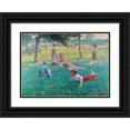 thumbnail image 1 of Max Bohm 24x18 Black Ornate Framed Double Matted Museum Art Print Titled: Children Laying in the Grass (1890), 1 of 5