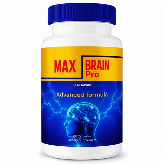 Max Brain Pro Pills Daily Formula with a Natural Blend to Help Maintain Focus, Memory & Concentration | Clean, Gentle, Easy-to-Swallow Capsules for Everyday Sharpness (60 Capsules)