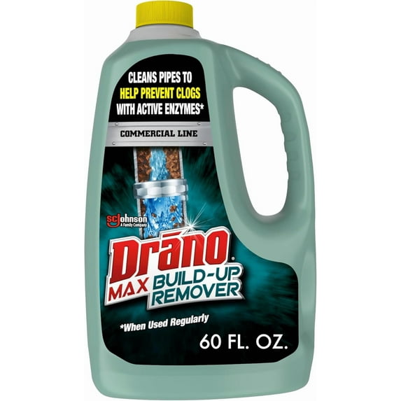 Max Build Up Remover Drain Cleaner, Enzymes & Probiotics Prevents Clogs & Remove Odor-Causing Buildup, Safe for Septic, Toilets & Pipes in Bathroom Drains & Kitchen Sinks, Commercial Line, 60 oz