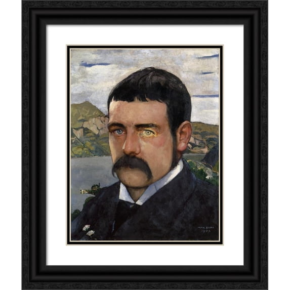 Max Buri 12x14 Black Ornate Wood Framed Double Matted Museum Art Print Titled: Self-Portrait (1905)