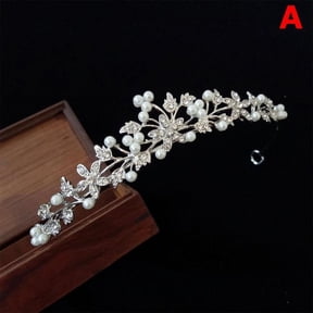 Max Choice Elegant Alloy Rhinestone Crystal Wedding Crown Tiara Headband Photo Color, 5.71x2.5 cm