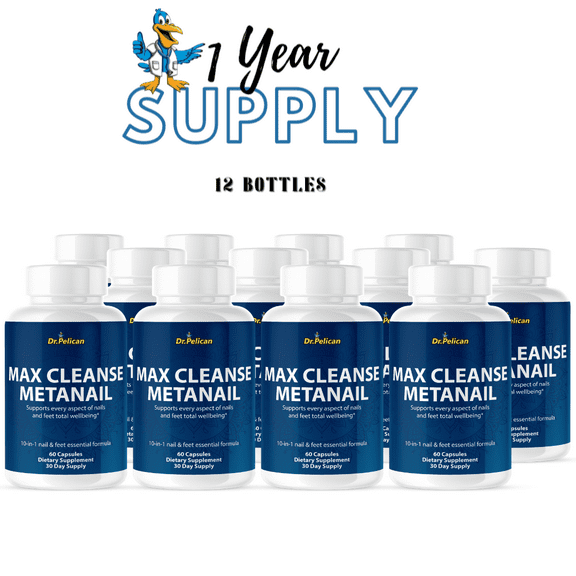 Max Cleanse Metanail- Immune & Nail Support- 12 Bottles- 720 Capsules