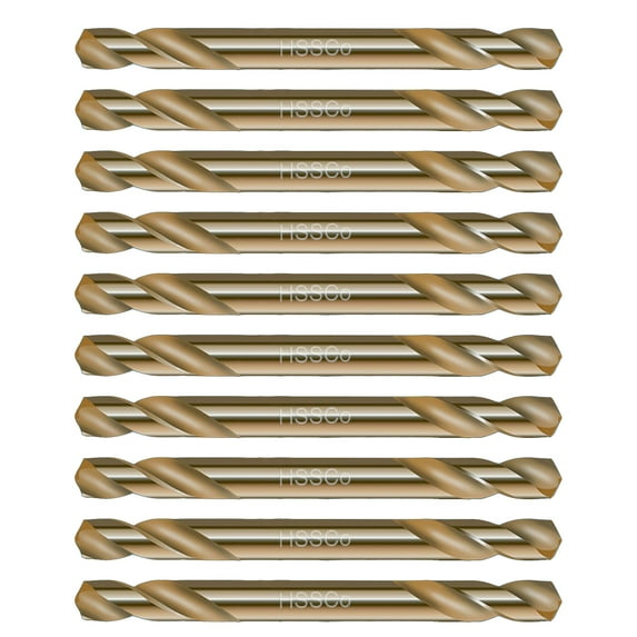 Max-Craft HSS Cobalt Drill Bit Set Double End Twist Drill Steel Metal Iron 10Pcs 3/16 inch