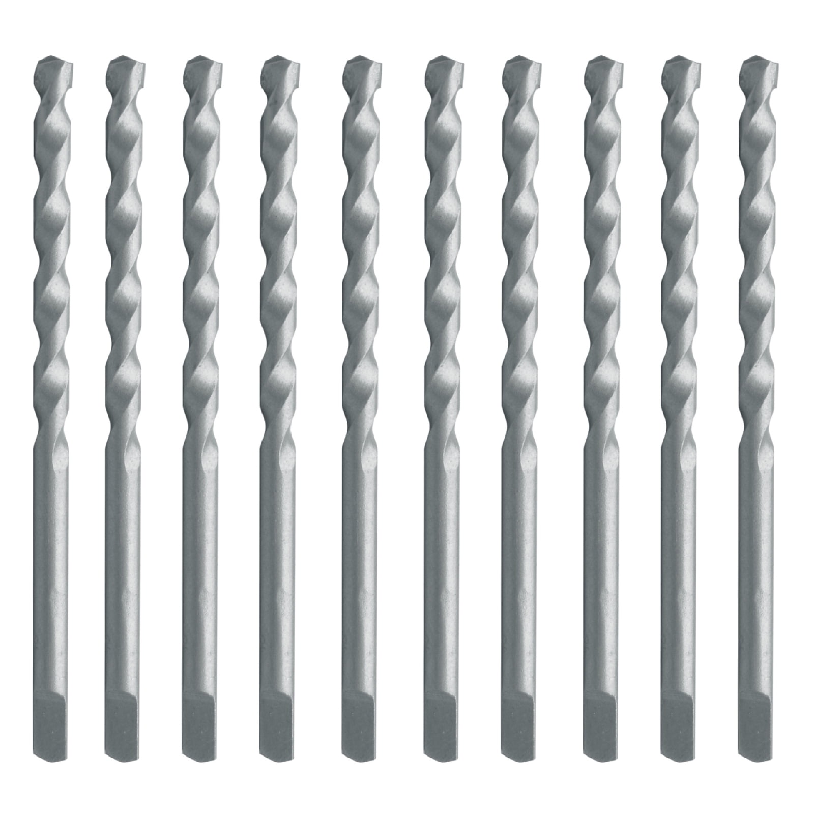 Max-Craft Masonry Drill Bit Set Carbide Tip Flat Shank Drill Concrete Stone 10Pcs 5/32" x 3.5"