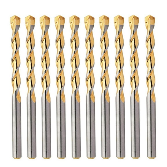 Max-Craft Masonry Drill Bit Set Golden Flute Drill Rock Concrete 10Pcs 1/4 inch