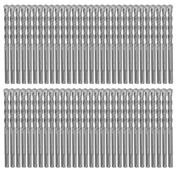 Max-Craft SDS-Plus Drill Bit Set, 1/2" x 6" Carbide Tip, SDS+Rotary Hammer Drill Bit Masonry Drill For Stone, Bricks, Cement, Concrete in Construction Works-60Pcs