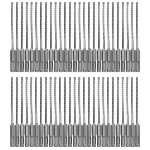Max-Craft SDS-Plus Drill Bit Set, 3/16" x 8" Carbide Tip, SDS+Rotary Hammer Drill Bit Masonry Drill For Stone, Bricks, Cement, Concrete in Construction Works-60Pcs