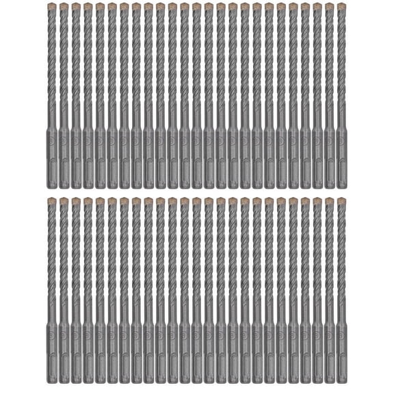 Max-Craft SDS-Plus Drill Bit Set, 5/16" x 8" Carbide Tip, SDS+Rotary Hammer Drill Bit Masonry Drill For Stone, Bricks, Cement, Concrete in Construction Works-60Pcs
