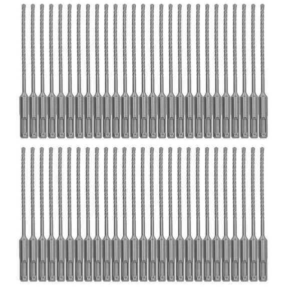 Max-Craft SDS-Plus Drill Bit Set, 5/32" x 6" Carbide Tip, SDS+Rotary Hammer Drill Bit Masonry Drill For Stone, Bricks, Cement, Concrete in Construction Works-60Pcs