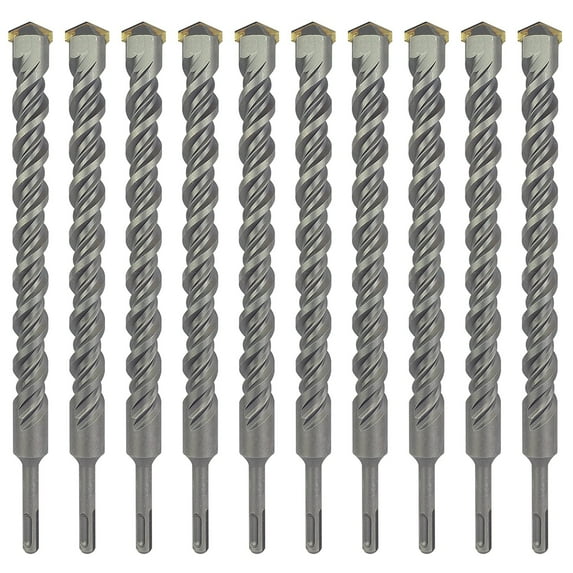 Max-Craft SDS-Plus Rotary Hammer Drill Bit Set Drill Concrete Stone 10Pcs 9/16" x 6"