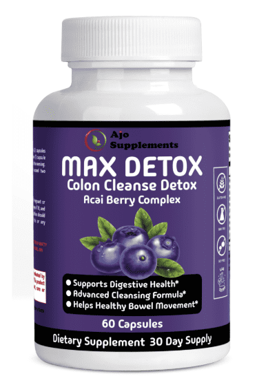 AJO SUPPLEMENTS Detox Cleanse - Acai Berry Complex, Whole Body Cleanse Detox, Weight Loss, Antioxidant, Boost Energy and Digestion - 60ct.