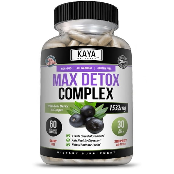 Max Detox - Colon Cleanse, Detox Toxins, Energy Boost, Weight Loss Capsules