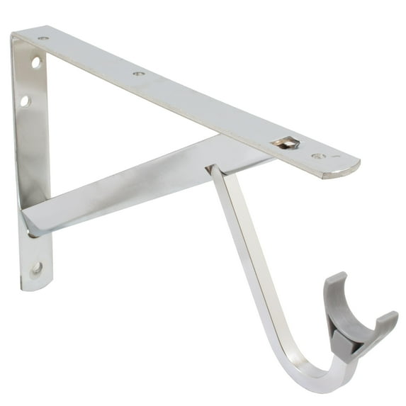 Max-Duty Shelf and Pole Bracket, 3" Drop, Polished Chrome by Stone Harbor Hardware