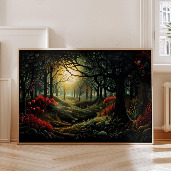 Max Ernst Poster - Mystical Forest, Surrealist Art As Max Ernst Print, True To Original Surrealist Art, Surrealism Print Wall Art, Modern Wall Decor, 16x24 UNFRAMED
