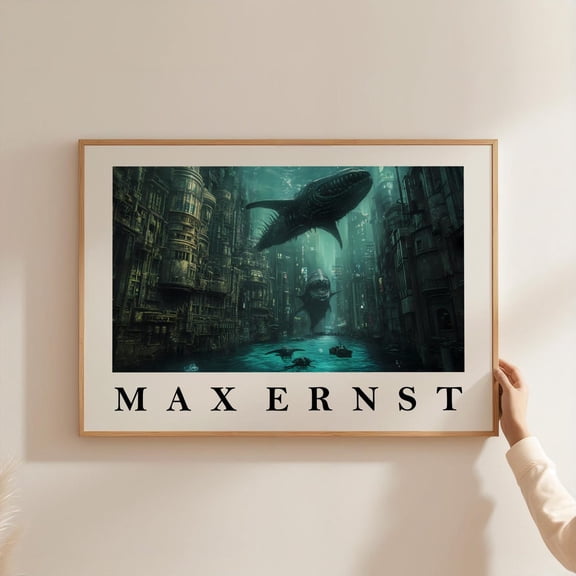 Max Ernst Surrealist Art True to Original Surrealism Piece, Stretched Canvas 16x20in