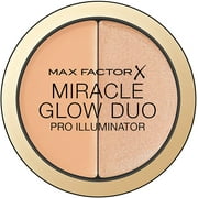 Max Factor Miracle Glow Duo Highlighter Medium 20 - Highlighter Powder with Gold Shimmer - For the Perfect Complexion - Rose and Apricot Colour - 1 x 8 g