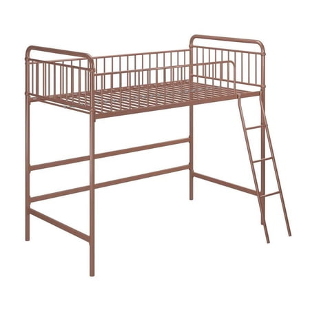 Max & Finn Karcey Twin Loft Bed in Rose Gold
