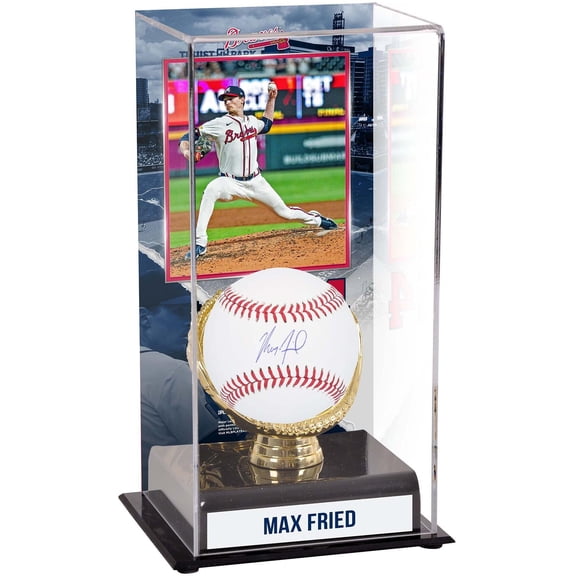 Max Fried Atlanta Braves Autographed Baseball and Sublimated Baseball Display Case with Image - Fanatics Authentic Certified
